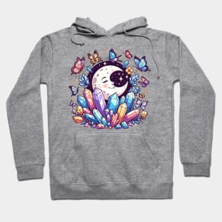 Moon, crystals, and butterflies Hoodie